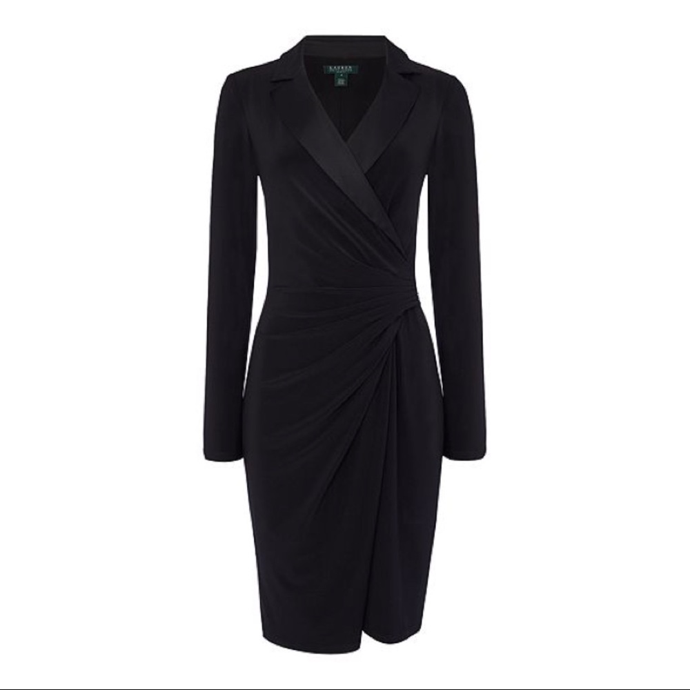 Lauren Ralph Lauren Satin Jersey Tuxedo Dress